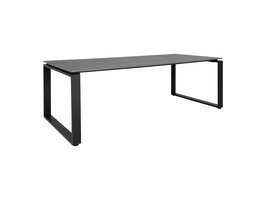 ebuy24 Denver tuintafel 210x100 cm grijs, zwart.