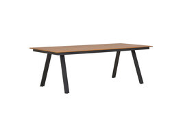 ebuy24 Toronto tuintafel 100x220cm natuur, zwart.