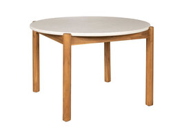 ebuy24 Terracina tuintafel Ø120cm natuur, wit.