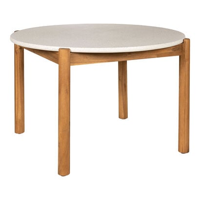 ebuy24 Terracina tuintafel Ø120cm natuur, wit.