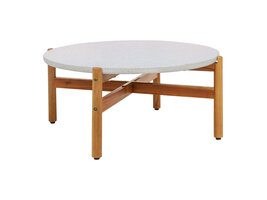 ebuy24 Terracina Salontafel Ø85cm natuur, wit.