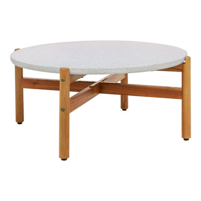 ebuy24 Terracina Salontafel Ø85cm natuur, wit.