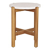 ebuy24 Terracina Zijtafel Ø37cm natuur, wit.