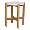 ebuy24 Terracina Zijtafel Ø37cm natuur, wit.
