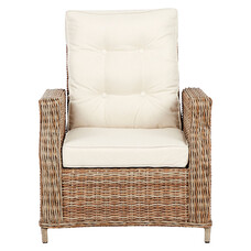 ebuy24 Gram tuinstoel polyrattan met kussen natuur.