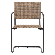 ebuy24 Camille tuinstoel polyrattan zwart, natuur.