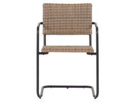 ebuy24 Camille tuinstoel polyrattan zwart, natuur.