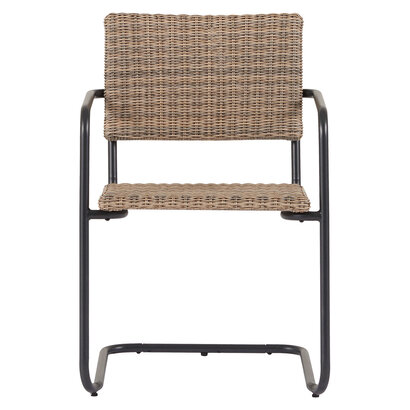 ebuy24 Camille tuinstoel polyrattan zwart, natuur.