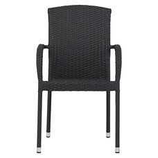 ebuy24 Anita tuinstoel polyrattan stapelbaar zwart.