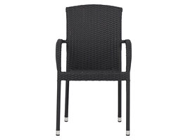 ebuy24 Anita tuinstoel polyrattan stapelbaar zwart.