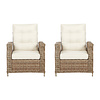 ebuy24 Gram 2 x tuinstoel polyrattan met kussen natuur.