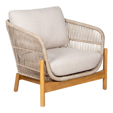 ebuy24 Terracina Lounge stoel inclusief kussen bruin, beige.