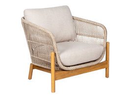 ebuy24 Terracina Lounge stoel inclusief kussen bruin, beige.