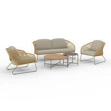 ebuy24 Novella Loungeset inclusief kussens beige, zandkleurig.