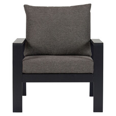 ebuy24 Lis lounge stoel met kussen zwart, grijs.