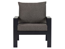 ebuy24 Lis lounge stoel met kussen zwart, grijs.