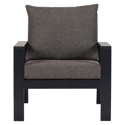ebuy24 Lis lounge stoel met kussen zwart, grijs.