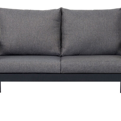 ebuy24 Lis tuinbank 2 pers. met kussens zwart, grijs.