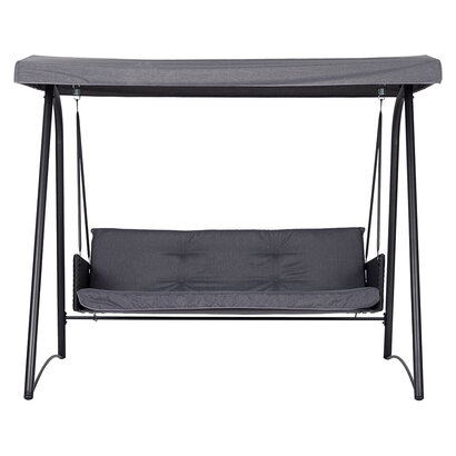 ebuy24 Sanne hangbank 3 pers. met kussen zwart, grijs.