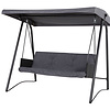 ebuy24 Sanne hangbank 3 pers. met kussen zwart, grijs.