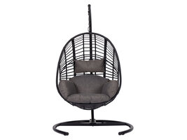 ebuy24 Armin hangstoel met kussen zwart.