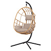 ebuy24 Jerry hangstoel met kussen zwart, natuur.