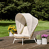 ebuy24 Bille lounge stoel polyrattan met kussen beige, natuur, grijs.