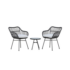ebuy24 Viga lounge set 2 stoelen, 1 klein bijzettafel zwart.