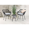 ebuy24 Viga lounge set 2 stoelen, 1 klein bijzettafel zwart.