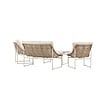 ebuy24 Tina lounge set 1 salontafel, 1 bank, 2 stoelen beige.