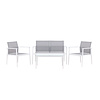 ebuy24 Break lounge set 1 bank, 2 stoelen, 1 salontafel wit.