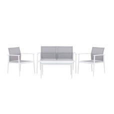 ebuy24 Break lounge set 1 bank, 2 stoelen, 1 salontafel wit.