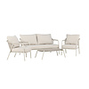 ebuy24 Sicily lounge set 1 bank, 2 stoelen, 1 salontafel beige.