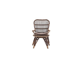 ebuy24 Ella lounge stoel met voetenbank walnoot decor.