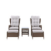 ebuy24 Washington lounge set 2 fauteuils, 2 poefs, 1 salontafel natuur.