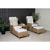 ebuy24 Washington lounge set 2 fauteuils, 2 poefs, 1 salontafel natuur.