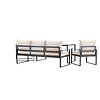 ebuy24 Catania lounge set 1 "eettafel", 1 bank, 2 stoelen zwart.