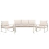 ebuy24 Catania lounge set 1 "eettafel", 1 bank, 2 stoelen beige.