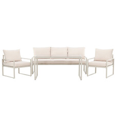 ebuy24 Catania lounge set 1 "eettafel", 1 bank, 2 stoelen beige.