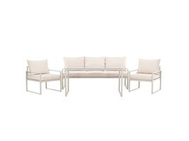 ebuy24 Catania lounge set 1 "eettafel", 1 bank, 2 stoelen beige.
