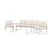 ebuy24 Catania lounge set 1 "eettafel", 1 bank, 2 stoelen beige.