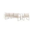 ebuy24 Catania lounge set 1 "eettafel", 1 bank, 2 stoelen beige.