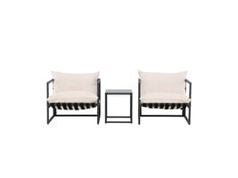 ebuy24 Messina lounge set 2 stoelen, 1 bijzettafel zwart.
