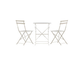 ebuy24 Tao lounge set 1 tafel, 2 stoelen beige.