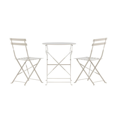 ebuy24 Tao lounge set 1 tafel, 2 stoelen beige.