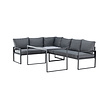 ebuy24 Zingaro lounge set 1 hoekbank, 1 eettafel zwart.