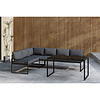 ebuy24 Zingaro lounge set 1 hoekbank, 1 eettafel zwart.