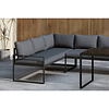 ebuy24 Zingaro lounge set 1 hoekbank, 1 eettafel zwart.