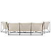 ebuy24 Palazzo lounge set 1 bank, 2 stoelen, 2 salontafels zwart.