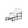 ebuy24 Corso lounge stoel met voetenbank zwart.